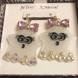 Betsey Johnson Ghost Girl Halloween earrings NWT